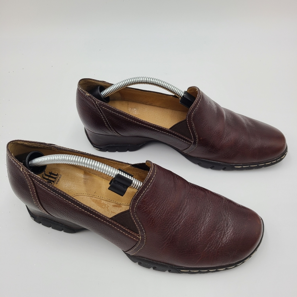 Sofft Shoes Womens 8.5 Heels Slip On Pump Loafers 1505200 Brown Leather Square